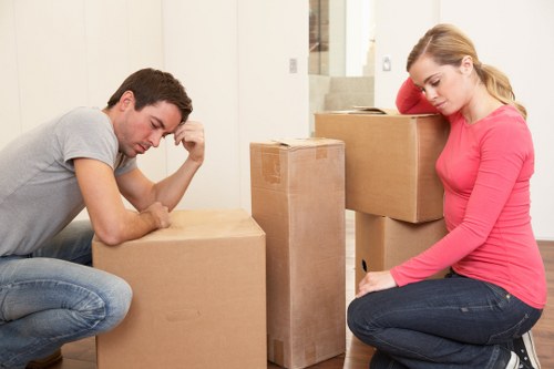 Boxes and furniture being assessed for a load-based storage quote