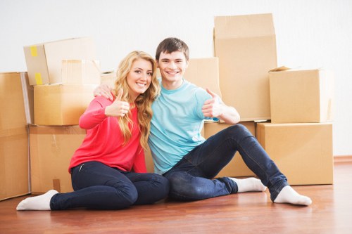 Packing materials and organized boxes used by Westheath movers